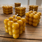 Bubble Cube Beeswax Candle